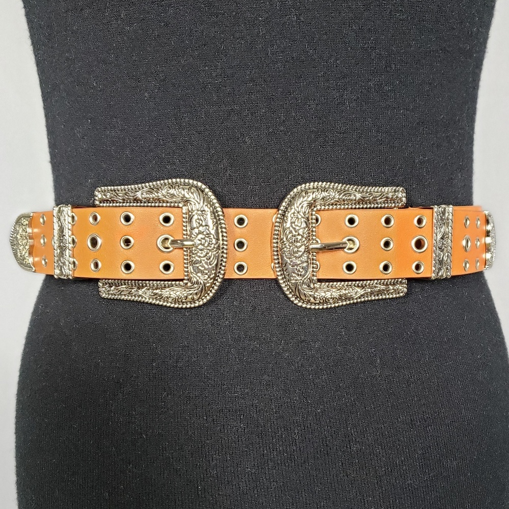 🆕 Double Buckle Belt - Camel Colored